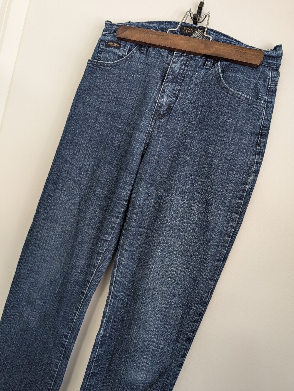 Vintage Y2K Simon Chang Denim Wear High Rise Blue Jeans Subtle Pinstripe Size 6